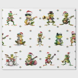 Fabulous Frog Jazz Band-Helgdag på White Presentpapper