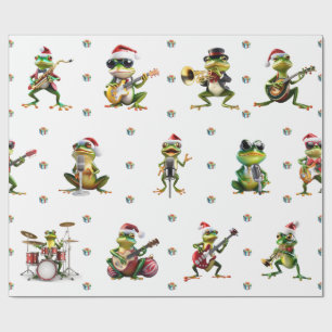 Fabulous Frog Jazz Band-Helgdag på White Presentpapper