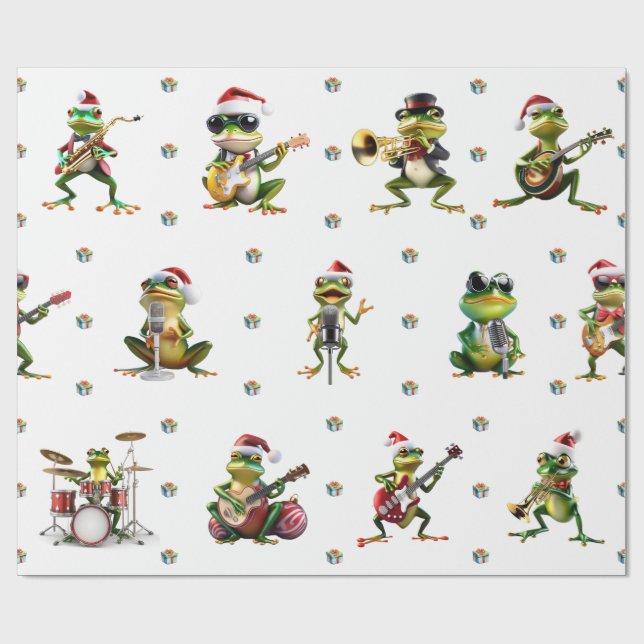 Fabulous Frog Jazz Band-Helgdag på White Presentpapper (Platt)
