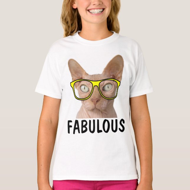 FABULOUS FUNNY Kids SPHYNX Cat t-shirts (Framsida)