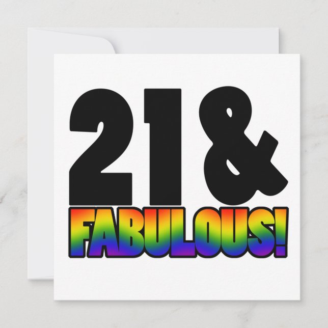 Fabulous Gay 21:a födelsedagen Inbjudningar (Framsida)