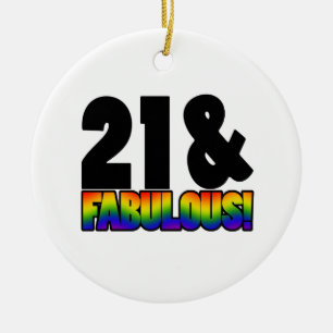 Fabulous Gay 21:a födelsedagen Julgransprydnad Keramik