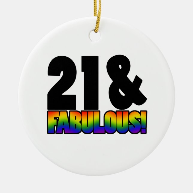 Fabulous Gay 21:a födelsedagen Julgransprydnad Keramik (Framsidan)