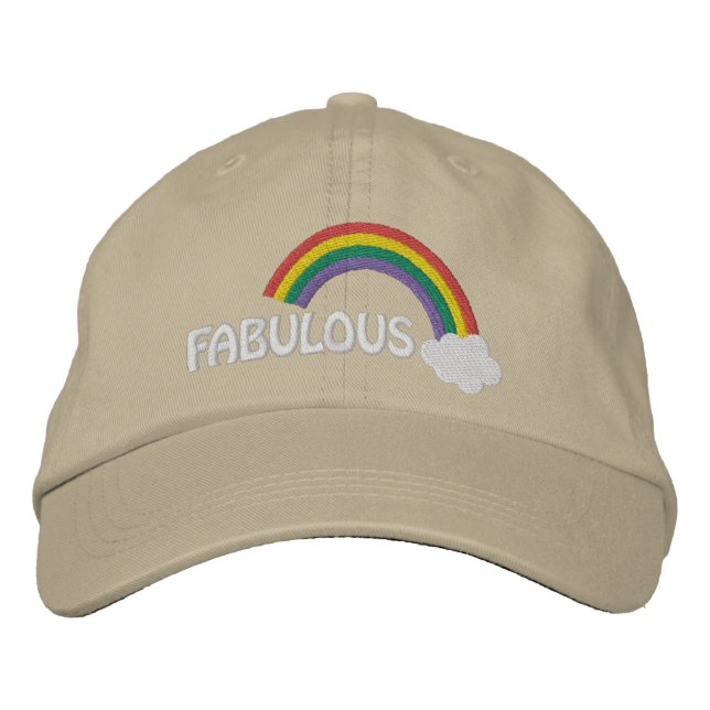 Fabulous Gay pride Rainbow Broderad Keps (Framsida)