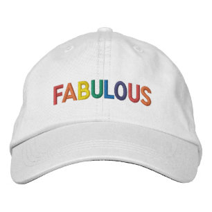 Fabulous Gay pride Rainbow Text Broderad Keps