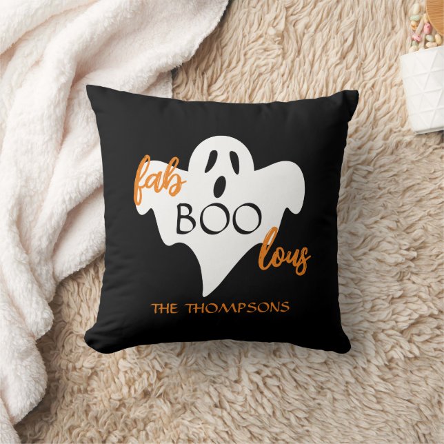 Fabulous Ghost fab-boo-lous roligt Halloween Kudde (Filt)