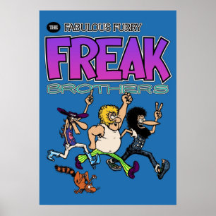 Fabulous Hårig Freak Brothers Sticker Mask Poster