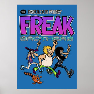Fabulous Hårig Freak Brothers Sticker Mask Poster