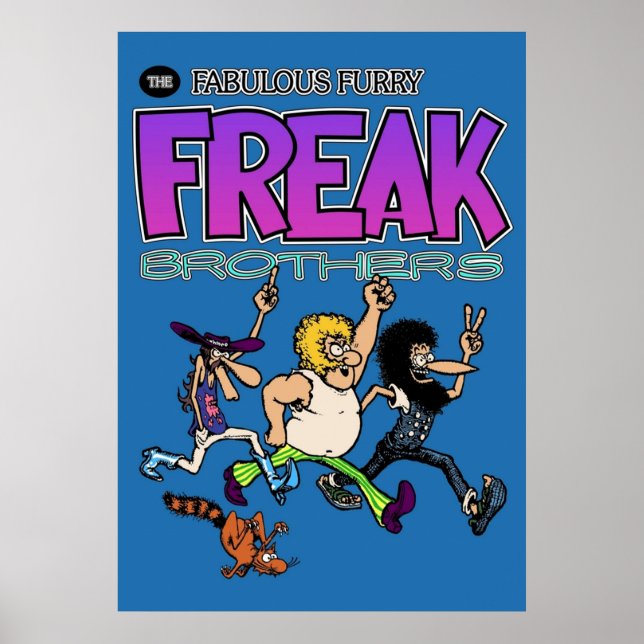 Fabulous Hårig Freak Brothers Sticker Mask Poster (Framsidan)