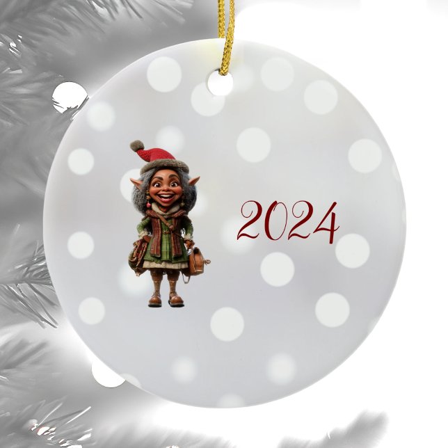 Fabulous jul Elf Ceramic Ornament (Skapare uppladdad)