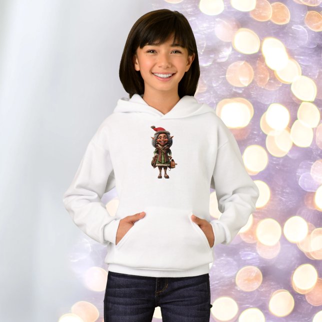 Fabulous jul Elf Girl's Hoodie T Shirt (Skapare uppladdad)