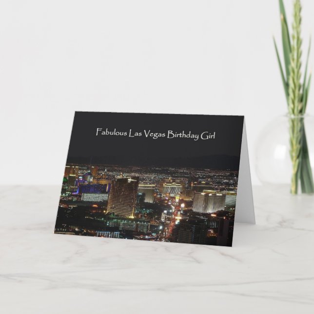 Fabulous Las Vegas Birthday Girl Card Kort (Framsida)