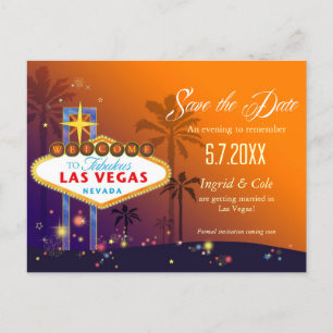 Fabulous Las Vegas Bröllop spara datum Meddelande Vykort