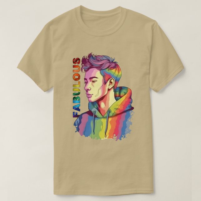 Fabulous LGBT Male Youth T-Shirt (Design framsida)