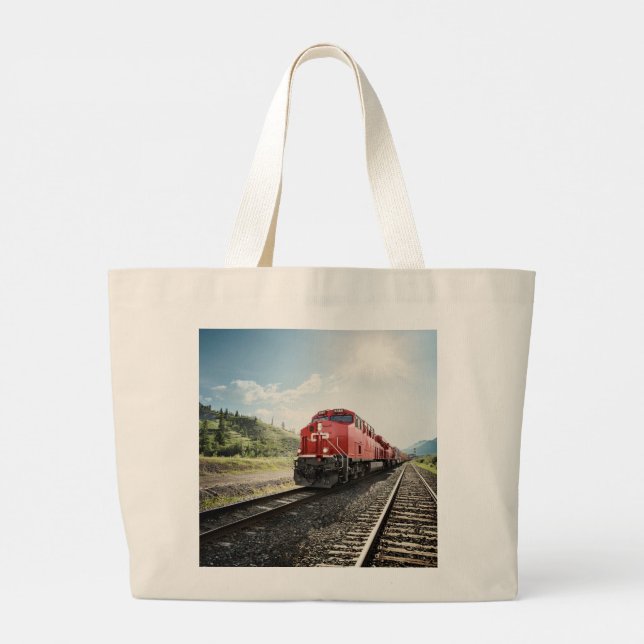 Fabulous Locomotive Tote Bag Jumbo Tygkasse (Baksida)
