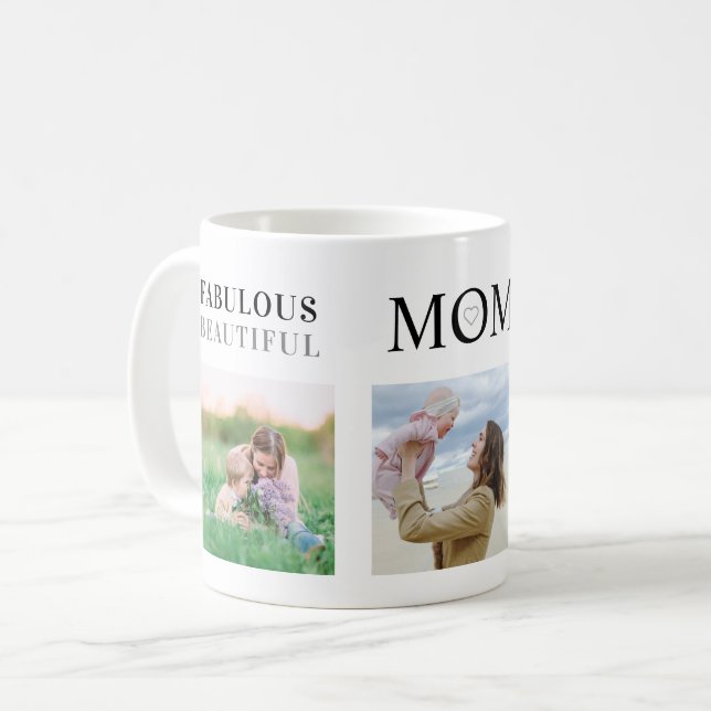 Fabulous Mamma Family Photo Collage Modern Kaffemugg (Framsida vänster)