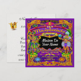 FABULOUS Masquerad Mardi Gras Carnival-inbjudan Inbjudningar