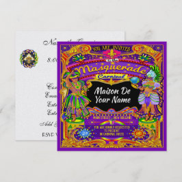 FABULOUS Masquerad Mardi Gras Carnival-inbjudan Inbjudningar