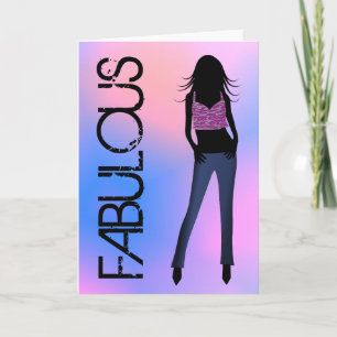 Fabulous Mode Diva Hälsning Födelsedagskort Kort