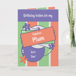 Fabulous Morsa Birthday önskemål grönt Card Kort