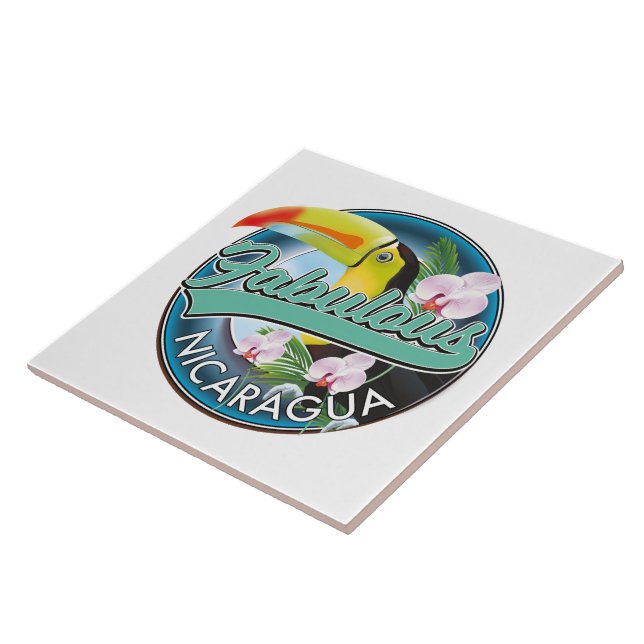 Fabulous Nicaragua toucan logotyp Kakelplatta (Sidan)