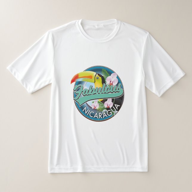 Fabulous Nicaragua toucan logotyp T Shirt (Laydown)