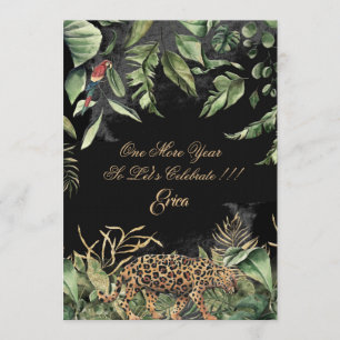 Fabulous och 50:e jungle Leopard födelsedagen Inbjudningar