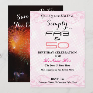Fabulous och 50 - endast FAB & 50 - Inbjudningar