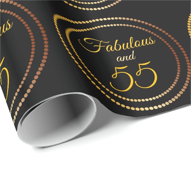 Fabulous och 55 Birthday Presentpapper (Rullad Hörn)