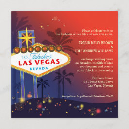 Fabulous Red n Blue Las Vegas Strip Bröllop Inbjudningar