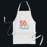 Fabulous Retro Birthday Förkläde<br><div class="desc">Have a Fabulous Birthday at any age. Customize with any number you need up to 99 in fun pink and blue typography.</div>