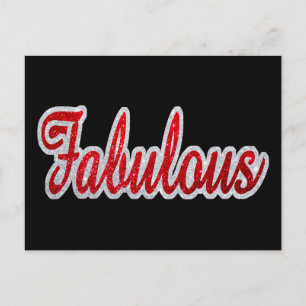Fabulous - Röd & Silverglitter Vykort