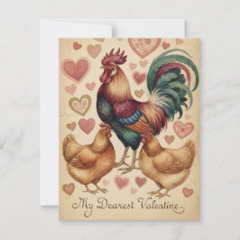 Fabulous Rooster Valentine's Day greeting Julkort