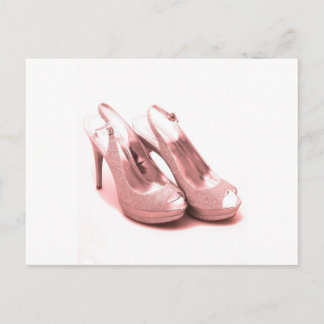 Fabulous Rosa Glitter Stilettos Vykort