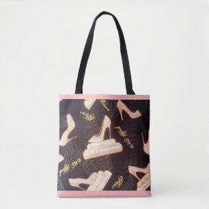 "Fabulous Rosa Shoes" Tote Bag-nummer för övertryc Tygkasse