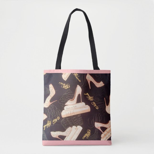 "Fabulous Rosa Shoes" Tote Bag-nummer för övertryc Tygkasse (Framsida)