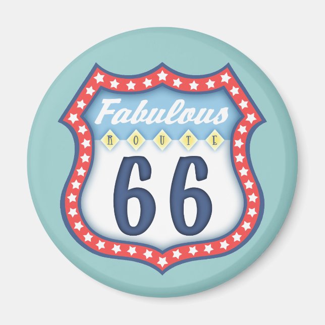 Fabulous Route 66 Magnet (Framsidan)