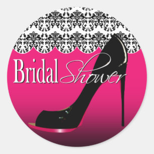 Fabulous Scalloped Damask Stiletto Möhippa Runt Klistermärke