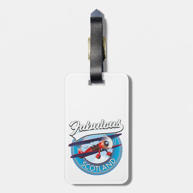 Fabulous Scotland retro stil-reseplåster Bagagebricka (Baksidan Lodrät)