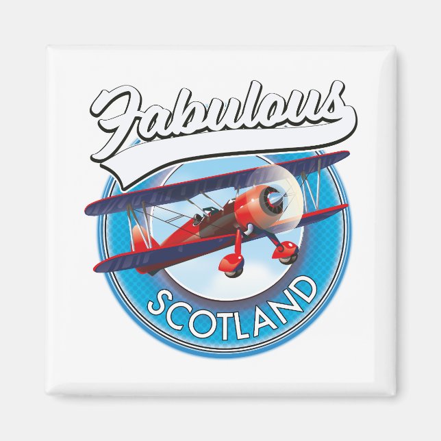 Fabulous Scotland retro stil-reseplåster Magnet (Framsidan)