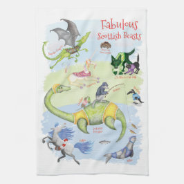 Fabulous Scottish Beast tea towel Kökshandduk