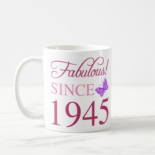 Fabulous sedan 1945 80:e födelsedagen kaffemugg (Vänster)