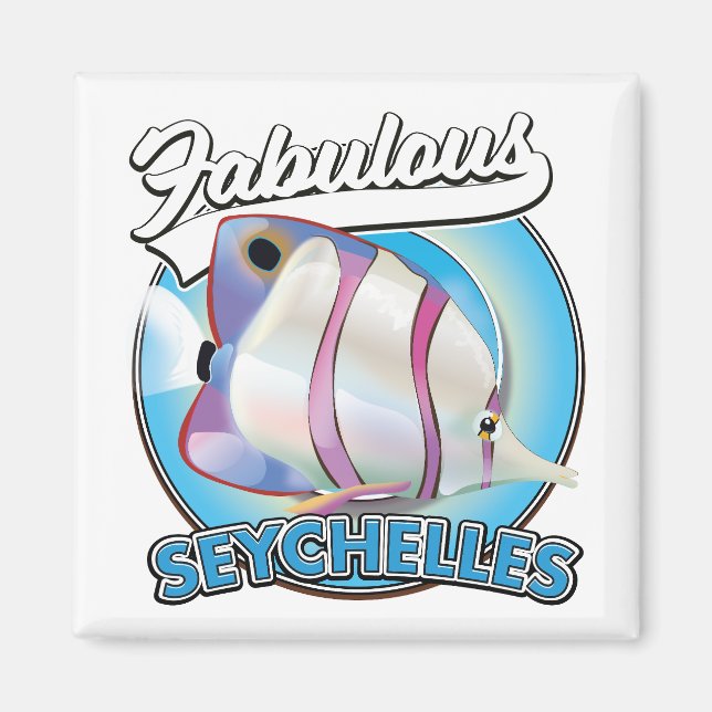 Fabulous Seychellerna retro logotyp Magnet (Framsidan)