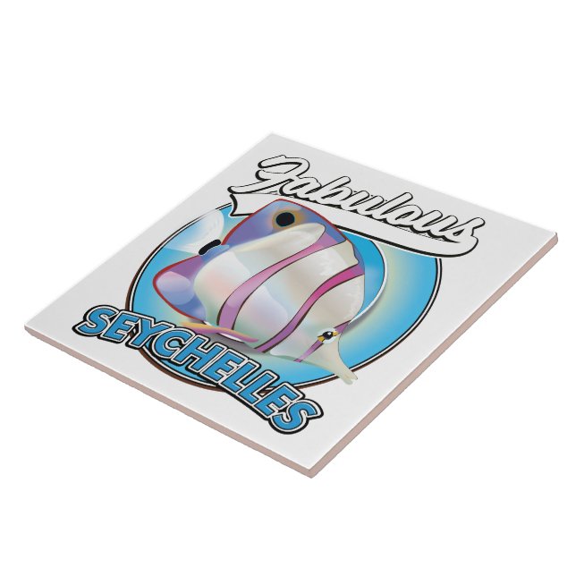Fabulous Seychelles retro logotyp Kakelplatta (Sidan)