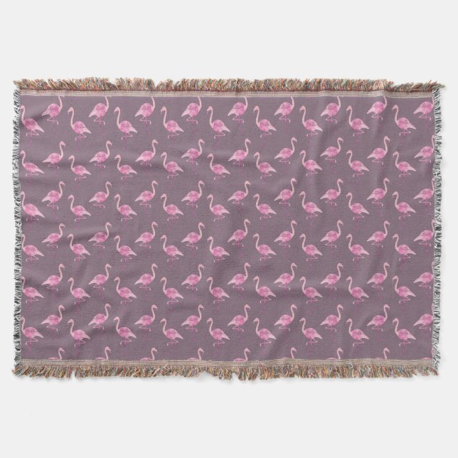 Fabulous Söt Rosa Flamingo Watercolor Mönster Mysfilt (Framsidan)