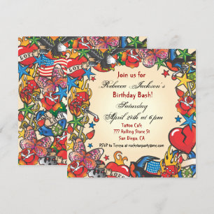 Fabulous Tattoo Party-inbjudan Inbjudningar