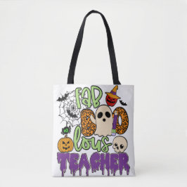 Fabulous Teacher Halloween Tote Bag Tygkasse
