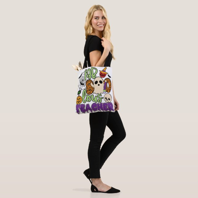 Fabulous Teacher Halloween Tote Bag Tygkasse (På modell)