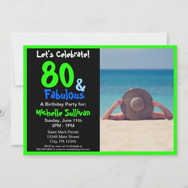 Fabulous Tropical Photo Födelsedagsfest inbjudan (Framsida)