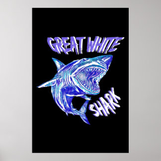 Fabulous Underbar White Shark Poster